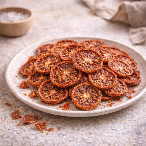 3 oz Dried Tomato Slices Fully Dehydrated Crunchy Round Cut Tomatoes Cooking Garnish Snack Made in USA