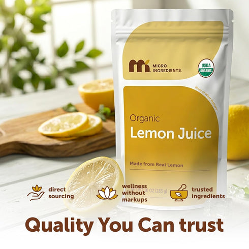 10 100% Micro Ingredients Organic Lemon Juice powder, Ounce | Natural Fruit Powder | Made from Real Lemon | No Sugar