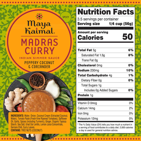 Simmer 2 7oz Maya Kaimal Indian Sauce, Tikka Masala, Madras Curry & Spicy Vindaloo, of Each, Easy Pour Pouch |