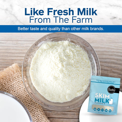 (48oz) Healthier Comforts Skim Milk Powder | Fat Free, Shelf Stable | Kosher, Gluten Free, Non-GMO, Hormone