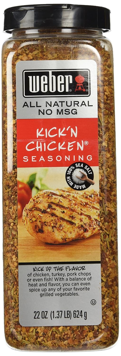 Weber Kick'n Chicken Seasoning 22 Oz. Made with Sea Salt - No