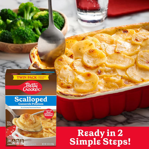 Pack, 8 oz Betty Crocker Scalloped Casserole Potatoes, Made with Real Cheese, Twin Box