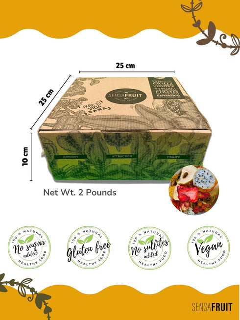 Sensafruit 100% |1 x32 Oz (2 Dried mix fruit of strawberry, banana, pineapple, dragon fruit, mango, apple