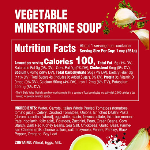 16oz, (Pack 6) Rao's Homemade Vegetable Minestrone Soup, Real Vegetables, Traditional Italian Heat and Serve Soup