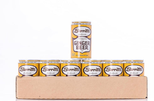 7.5 oz 24 Pack, Barritt's Ginger Beer Original Ginger Beer, Non-Alcoholic Soda Cocktail Mixer, fl Cans, Mini, Gluten