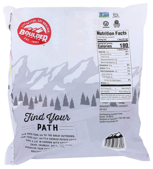 6 Count, 1.25 OZ Boulder Canyon Avocado Oil Sea Salt Potato Chips