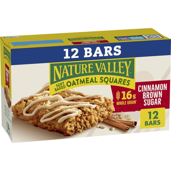 Nature Valley Soft Baked Oatmeal Squares, Cinnamon Brown Sugar, 12 Bars, 14.88