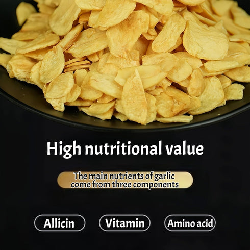 GXXDMZAQ 320g 100% Crispy Garlic Chips - Fried Garlic Flakes for Topping Pizza, Pasta, Salad | Real Slices, Savory