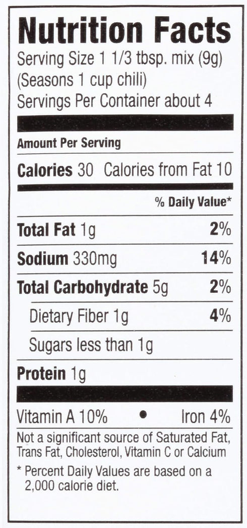 McCormick Hot Chili Seasoning Mix, 1.25 oz - Pack of 12
