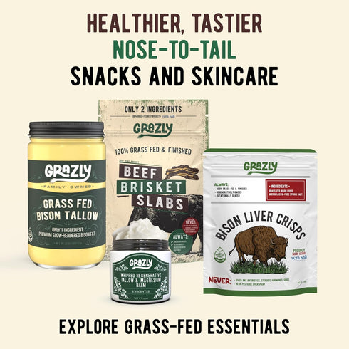 1lb 5oz Pack Grazly Beef Brisket Slab Steakhouse Quality | Grass-Fed & Finished | Only Meat & Salt, Soft & Buttery
