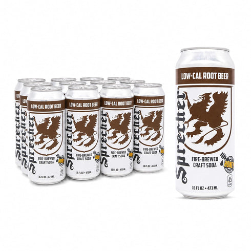 Sprecher Low Cal Root Beer Soda 16 fl oz Cans (12 Pack), Fire-Brewed