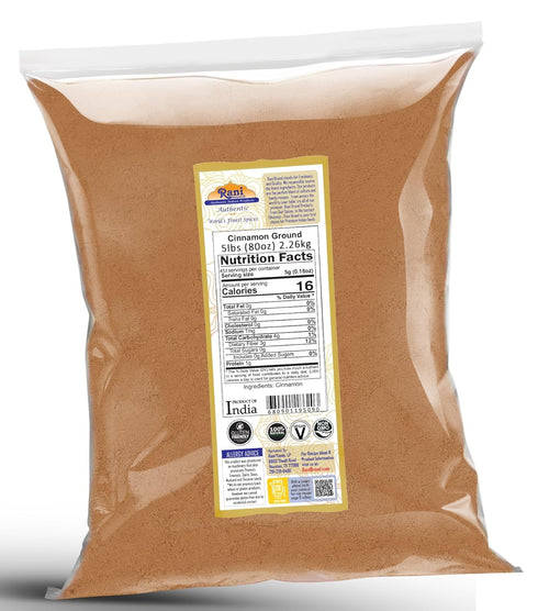 80oz (5lbs) 2.27kg Rani Cinnamon Powder (Ground) Spice Bulk ~ All Natural | Salt-Free | Vegan | No Colors | Gluten