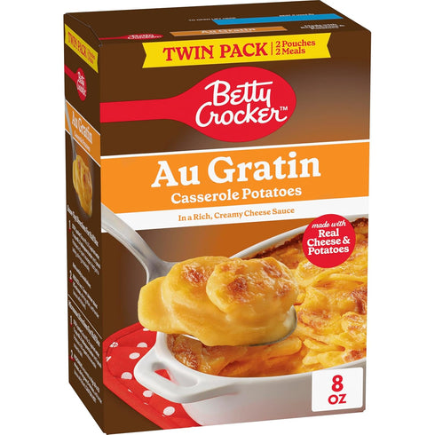 Betty Crocker Au Gratin Casserole Potatoes, Made with Real Cheese, Twin Pack,