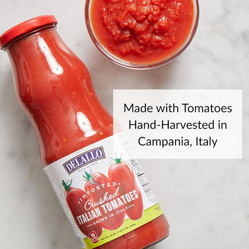 24 oz (3 Pack) DeLallo Italian Crushed Tomatoes, Made in Italy, Rich Vibrant Flavor, Tender Meaty Texture, All Natural