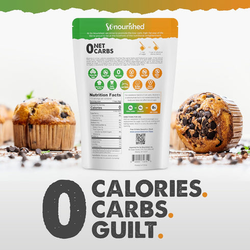 1:1 0 0 (1 lb 16 oz) So Nourished Stevia with Allulose Sweetener Powdered - Sugar Substitute, Keto - Calorie, Net Carb
