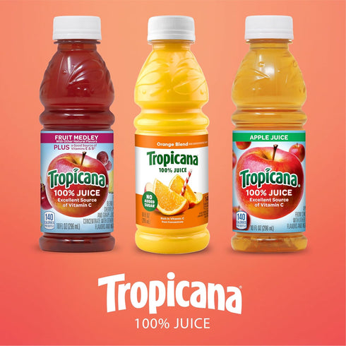 100% 3-flavor Pack,10 Oz (Pack 24) Tropicana Juice Classic Variety Fl