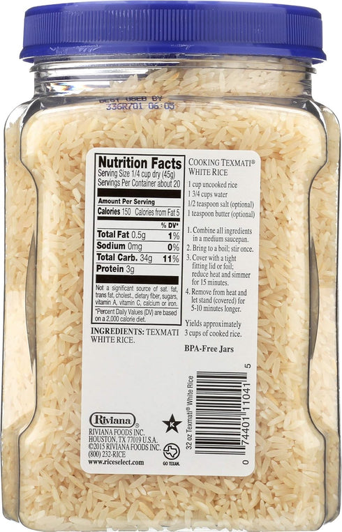 32 Oz RiceSelect Texmati White Rice, Long Grain American Basmati