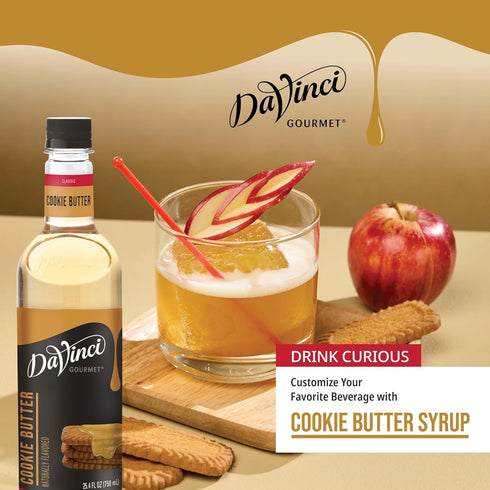 25.4 (Pack 1) DaVinci Gourmet Cookie Butter Syrup, Made with pure Cane Sugar, Dairy Friendly, Fluid Ounces