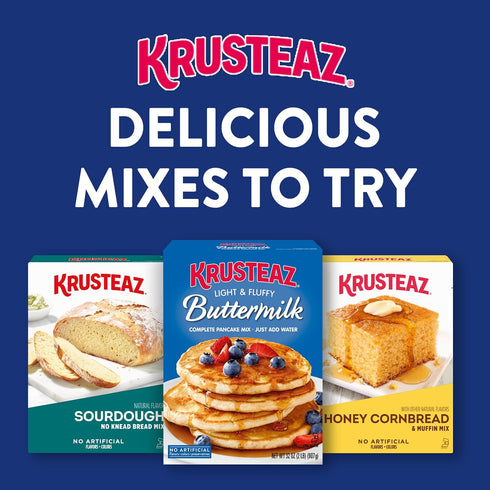 25.2-Ounce (Pack 8) Krusteaz Complete Pancake Mix, Blueberry Pancake Mix, Box