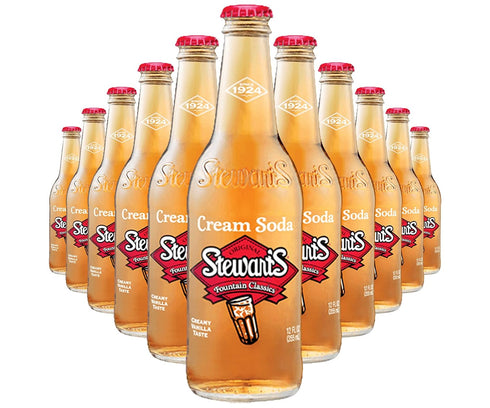 Stewart's Cream Soda, 12 fl oz (24 Glass Bottles)