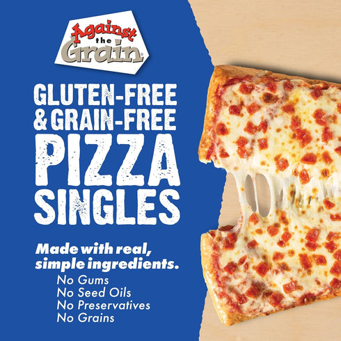 Against The Grain Frozen, 6oz Uncured Pepperoni Pizza Singles, Gluten-Free, Grain-Free, Seed Oil-Free, Single Serve