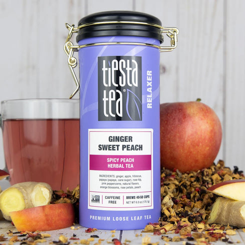 50 6 Tiesta Tea - Ginger Sweet Peach, Loose Leaf, Spicy Peach Herbal Tea, Tranquility Non-Caffeinated Blend, Bulk