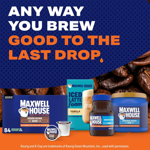 84 Maxwell House House Blend Medium Roast K-Cup Coffee Pods, ct Box