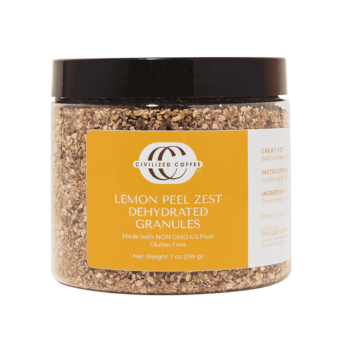 Civilized Coffee Premium Dried Lemon Zest Natural Citrus Peel Granules for Baking,