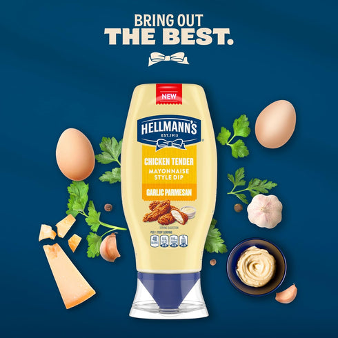 11.5 Oz Hellmann's Garlic Parmesan Chicken Tender Mayonnaise Style Dip Garlic Parmesan Delicious Flavor No Artificial