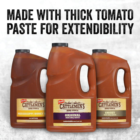 1 (Pack 2) Cattlemen's Original Base BBQ Sauce, gal - One Gallon Container Customizable Barbecue Sauce Base for Chefs