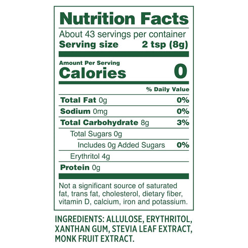 Whole Earth Sweetener Co. Allulose Baking Blend, Granulated Plant-Based Sugar Alternative, 12 Ounces, 0.75 Pound