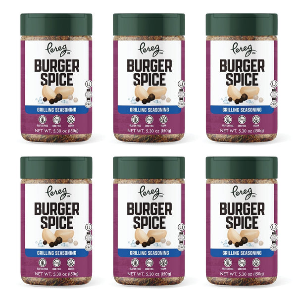 Pereg Burger Spice (5.30 Oz x 6 Pack) - Hamburger Seasoning with
