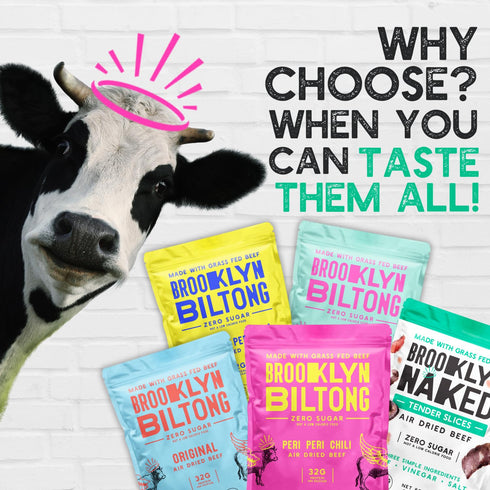Brooklyn Biltong Air Dried Grass Fed Beef Snack, South African Jerky (8 oz, Pack of 1) - Whole30 Approved.