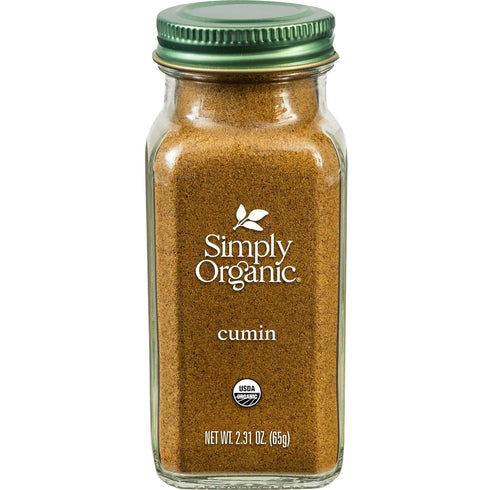 Simply Organic Ground Cumin Seed, 2.31 Ounce Glass Jar, Rich, Warm, Complex