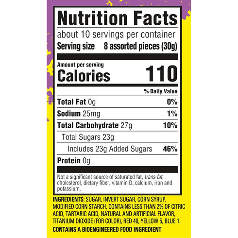 Gummy 11.03 oz SOUR PATCH KIDS Fruits Mix Soft & Chewy Candy, Share Size