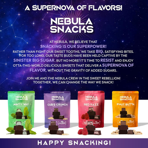 3 Pack Nebula Snacks PNut Butta Chocolate Bites Zero Sugar Dark Chocolate Bites with Creamy Peanut Butter & Sea Salt