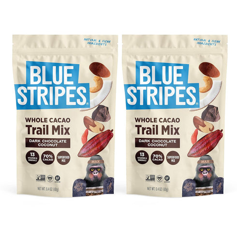Blue Stripes - Trail Mix, Dark Chocolate Coconut, Mixed Nuts, Healthy Snacks
