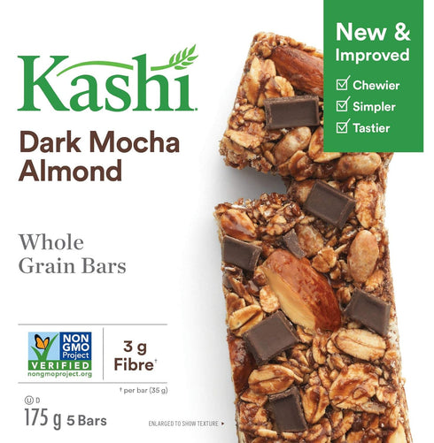 175g/6.17oz., 5ct, Kashi, Chewy Granola, Dark Mocha Almond Snack Bars, {Imported from Canada}