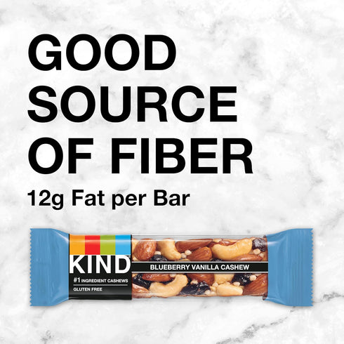 1.4oz, 12 Count KIND Bars, Blueberry Vanilla & Cashew, Gluten Free, Low Sugar