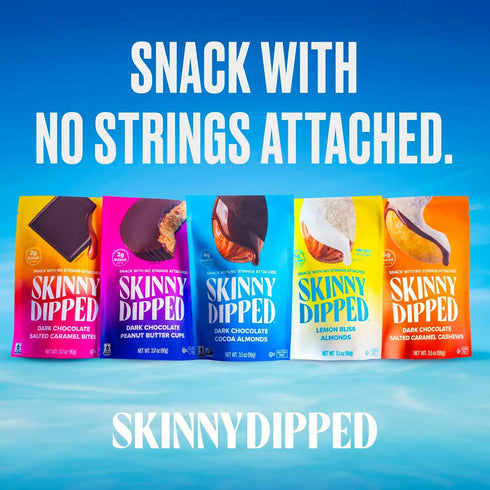 3.5 oz Pack 5 SkinnyDipped Birthday Cake Cashews, Healthy Snack, Plant Protein, Gluten Free, Resealable Bags