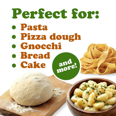 8 Food to Live Organic Italian Semolina Flour, Pounds - Premium Durum Wheat, Perfect for Pasta and Pizza Dough, Ideal