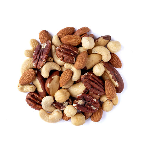 4 Deluxe Unsalted Nuts Mix, Pounds A Blend of Dry Roasted Pecans, Cashews, Hazelnuts, Almonds, Brazil Nuts. Oven