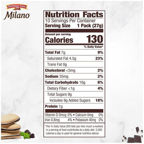 10 Packs, 2 Pack Pepperidge Farm Milano Cookies, Mint, Cookies per