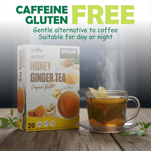40 Packets Fusion Select Sachets Original Ginger Honey Crystals - Crystallized Ginger Tea with Honey - Easy-to-Prepare