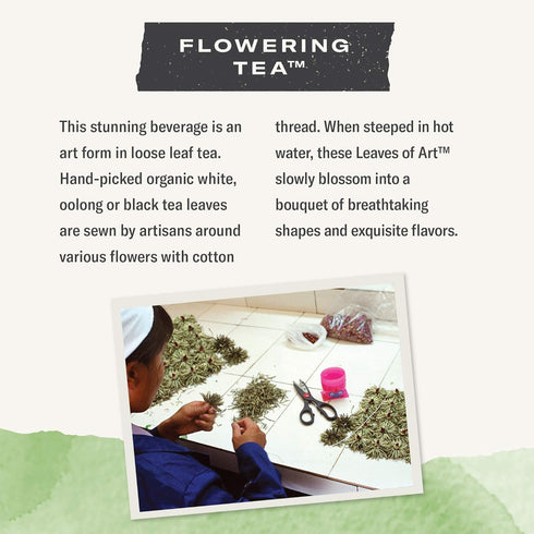 Set, 5 16 Numi Organic Tea Dancing Leaves Flowering Tea Gift Tea Blossoms with Ounce Glass Teapot