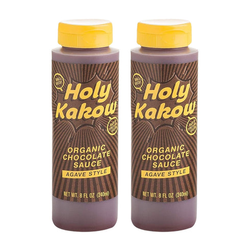 Holy Kakow Organic Chocolate Sauce, 8oz 2-Pack, Sugar Free, Sweetened with Agave