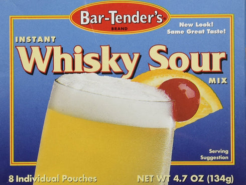 Bar-Tender's Instant Cocktail Drink Mix, Whiskey Sour, 8 Count, Pack of 2