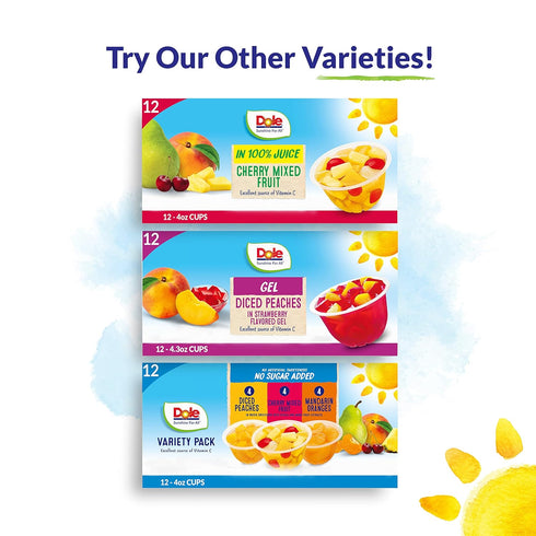 100% 4 oz (Pack 24) Dole Diced Pears in Juice - Dole Fruit Bowls Snacks - Fruit Bowls