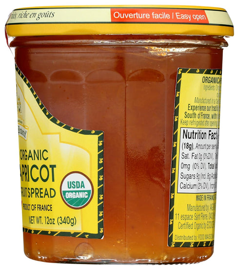 Les Comtes de Provence 12 OZ Organic Apricot Fruit Spread
