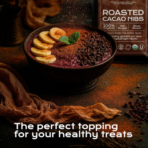 (16 oz) 100% 0% U Chocolate Creations | Organic Cacao Nibs | Fresh from our Farm | natural, Sugar | Perfect topping